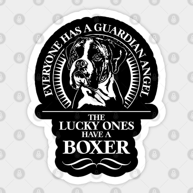 Proud Boxer Dog Guardian Angel dog mom Sticker by wilsigns